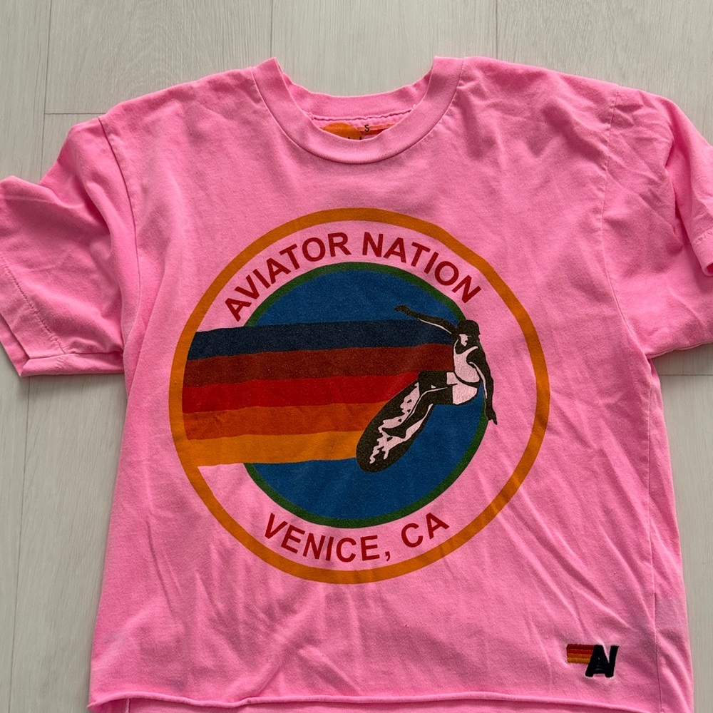 Aviator Nation Pink Graphic Kids T-Shirt